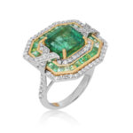 Emerald Art Deco Cocktail Ring