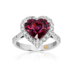 Heart Cut Rhodolite Garnet Ring