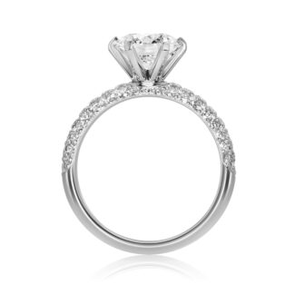 Classic Diamond Engagement Ring with Diamond Pave